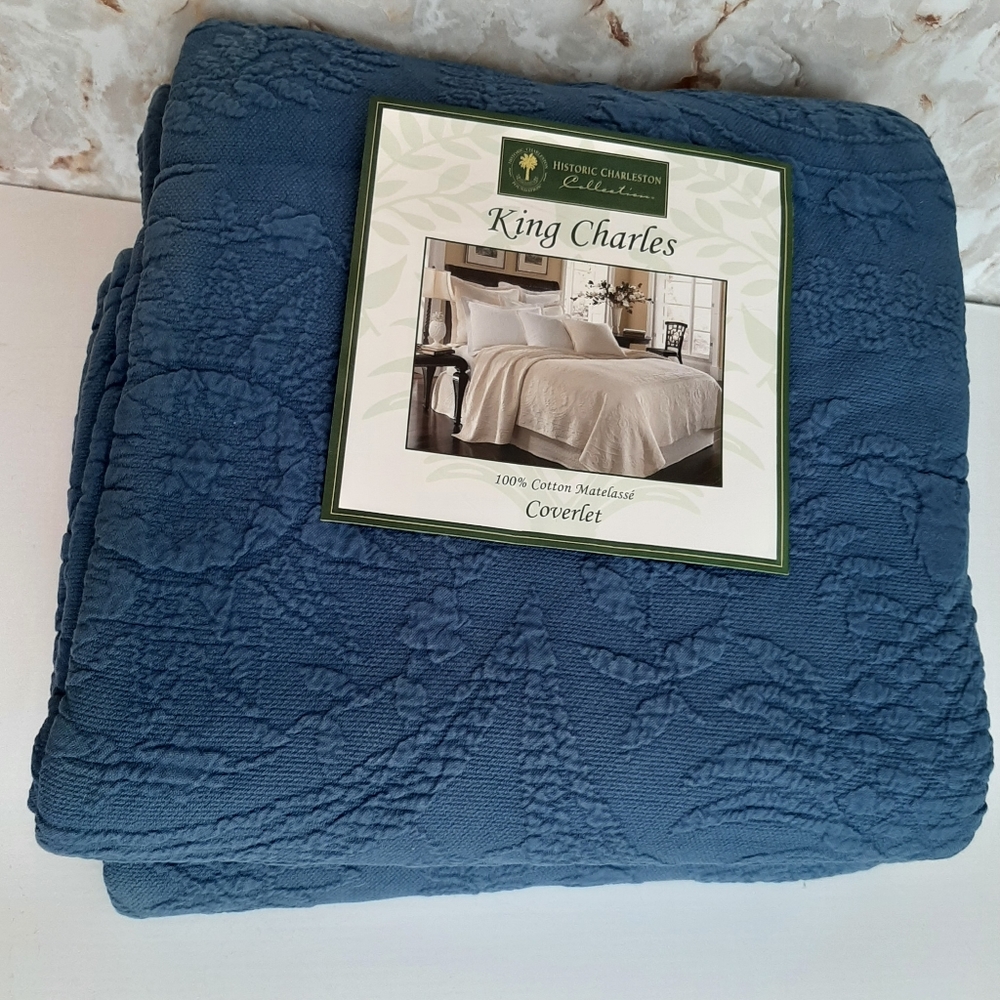 King Charles Blue Coverlet by